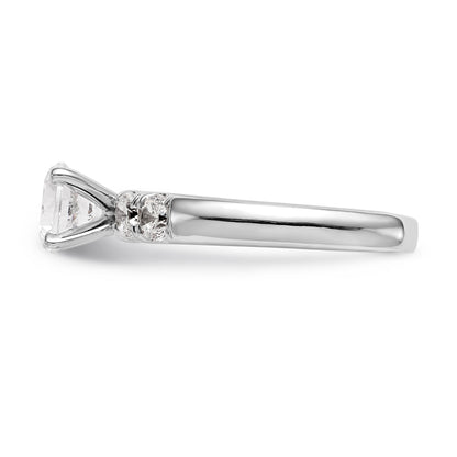 14K White Gold Diamond Peg Set Engagement Ring