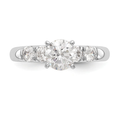 14K White Gold Diamond Peg Set Engagement Ring