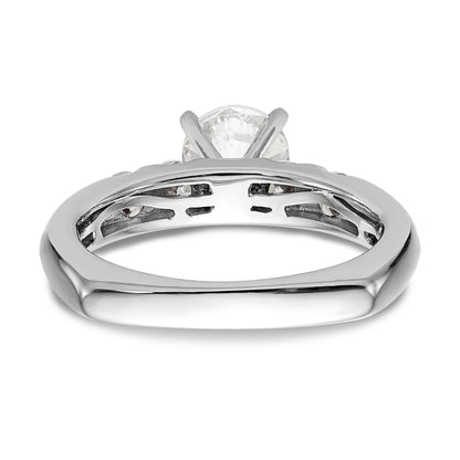 14K White Gold Diamond Peg Set Engagement Ring