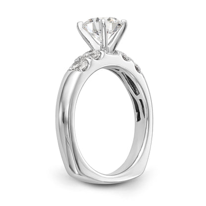 14K White Gold Diamond Peg Set Engagement Ring