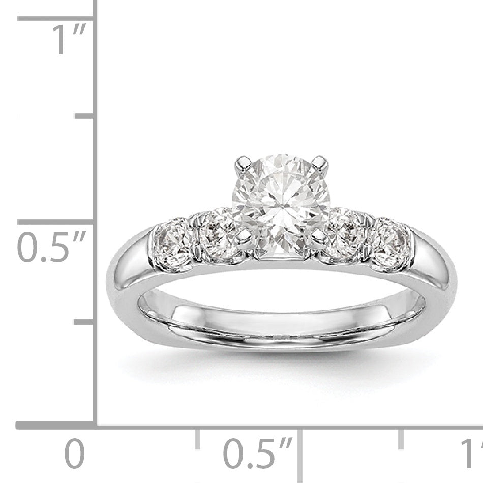 14K White Gold Diamond Peg Set Engagement Ring