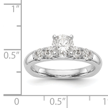 14K White Gold Diamond Peg Set Engagement Ring