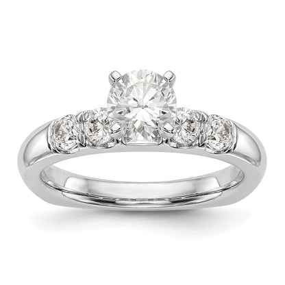 14K White Gold Diamond Peg Set Engagement Ring