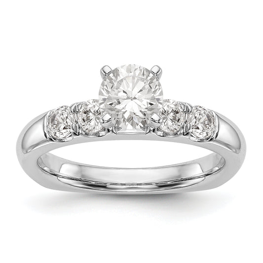 14K White Gold Diamond Peg Set Engagement Ring