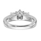14K White Gold 3 Stone Simulated Diamond Engagement Ring