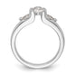 14K White Gold 3 Stone Bezel Simulated Diamond Engagement Ring