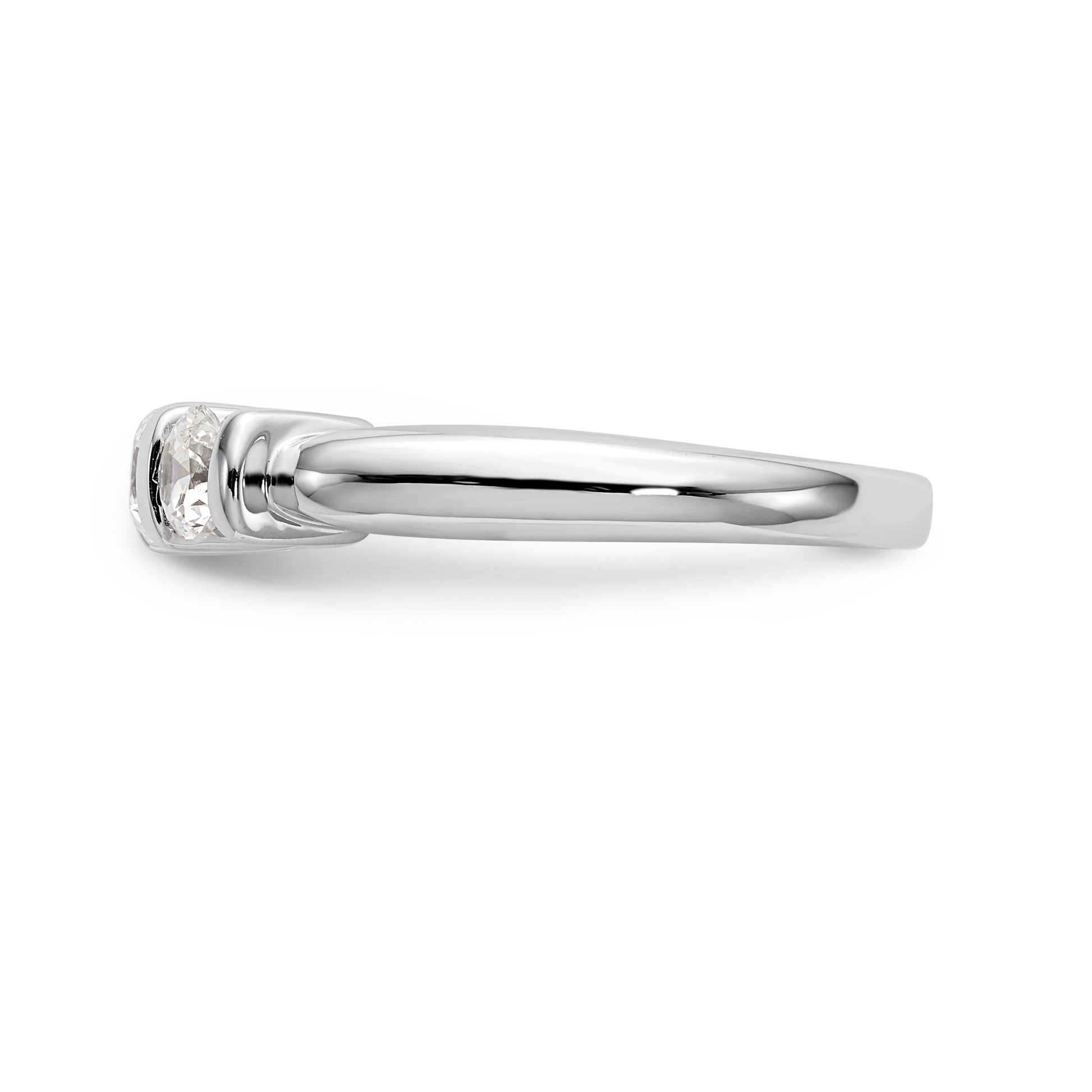 14K White Gold 3 Stone Diamond Engagement Ring