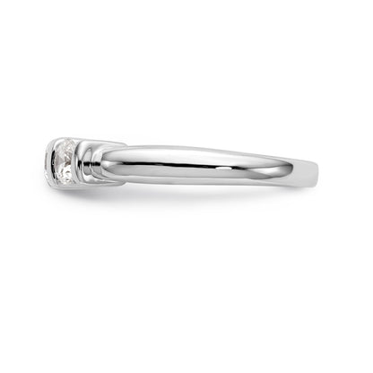 14K White Gold 3 Stone Diamond Engagement Ring