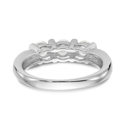 14K White Gold 3 Stone Diamond Engagement Ring