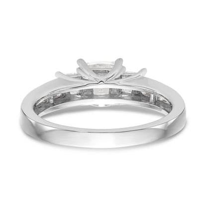 14K White Gold 3 Stone Simulated Diamond Engagement Ring