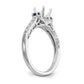 14k White Gold 3 stone Dia Peg Set with Sapphire CZ Engagement Ring