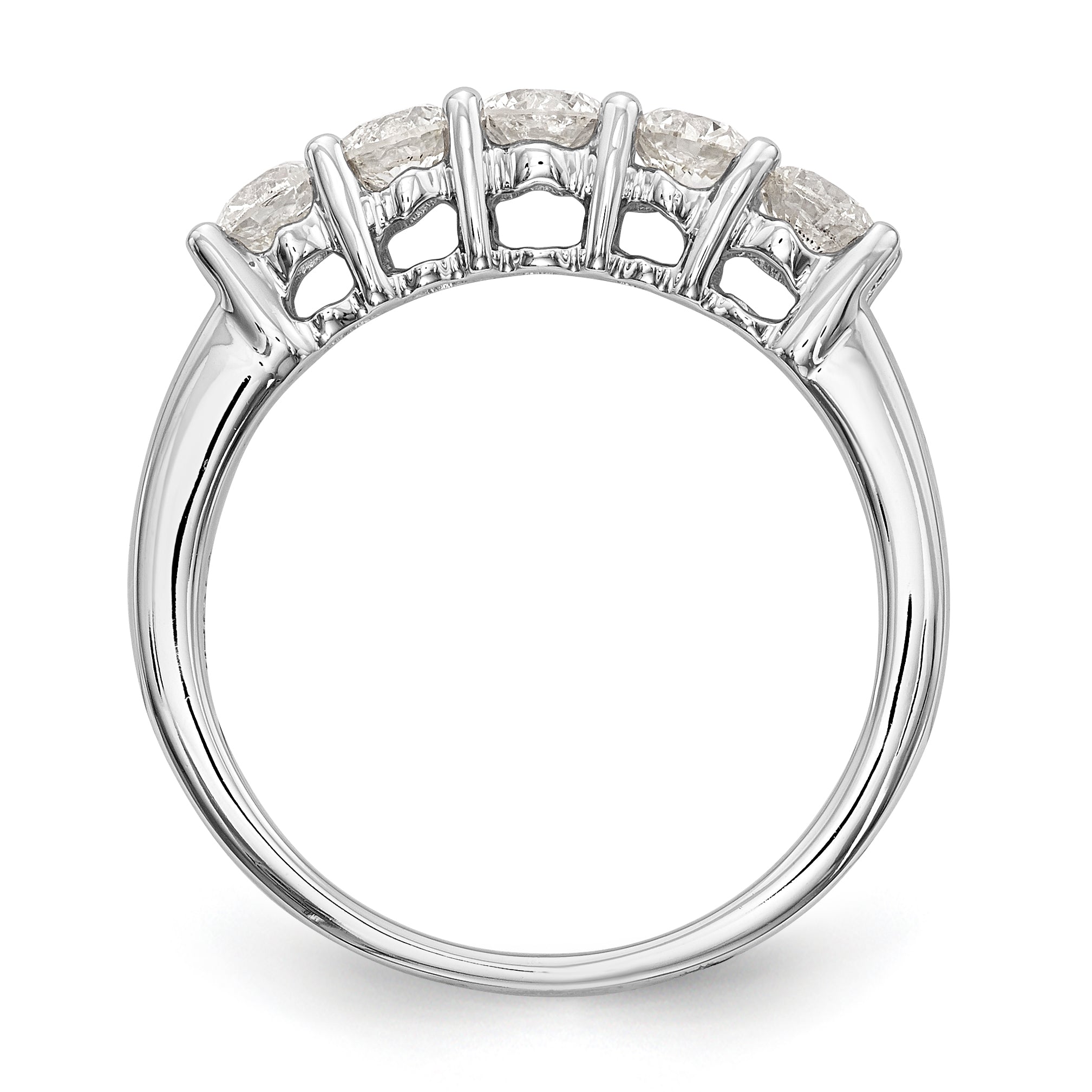14K White Gold Diamond Wedding Band