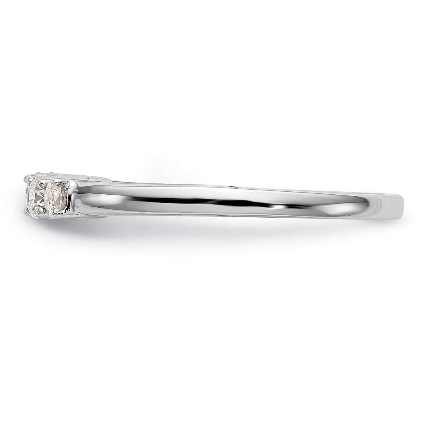 14K White Gold 5 Stone Diamond Peg Set CZ Engagement Ring