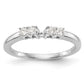 14K White Gold 5 Stone Diamond Peg Set CZ Engagement Ring