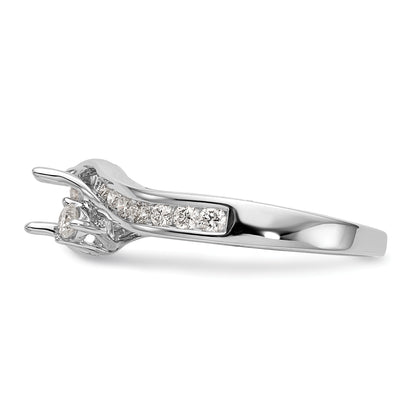 14K White Gold 3 Stone Simulated Diamond Engagement Ring