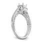 14K White Gold Blue and White Simulated Diamond Engagement Ring