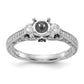 14K White Gold Blue and White Simulated Diamond Engagement Ring