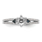 14k White Gold Blue and White Simulated Diamond Engagement Ring