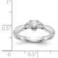 14K White Gold 3 Stone Simulated Diamond Engagement Ring