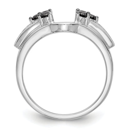14K White Gold Black and White Diamond Wrap