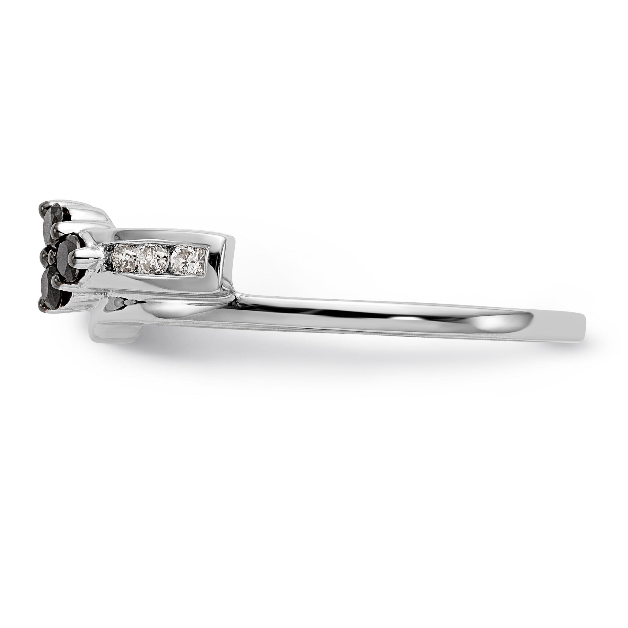 14K White Gold Black and White Diamond Wrap