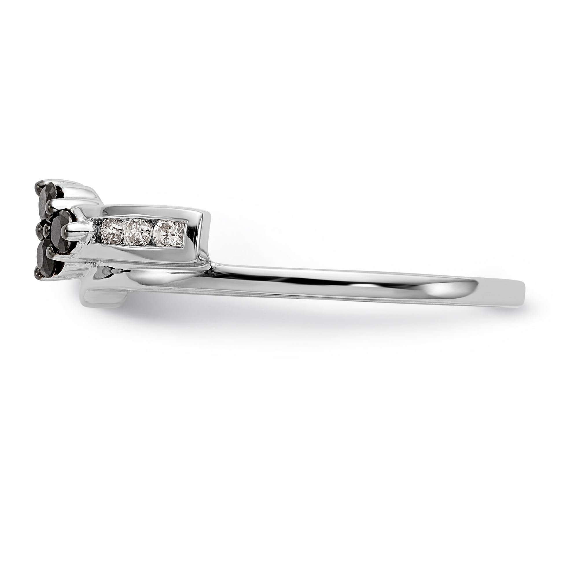 14K White Gold Black and White Diamond Wrap