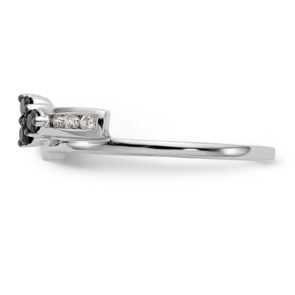 14K White Gold Black and White Diamond Wrap