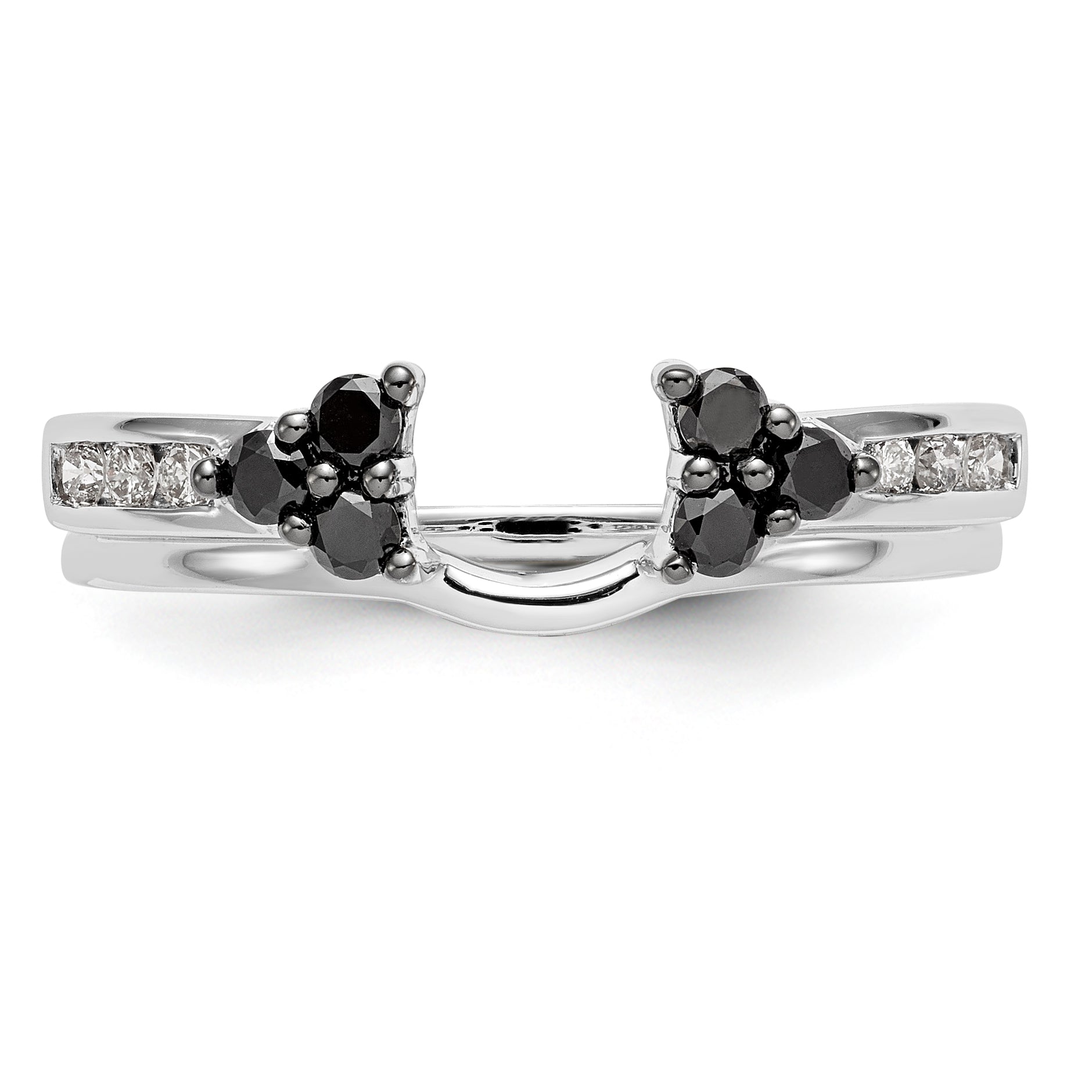 14K White Gold Black and White Diamond Wrap