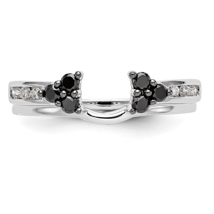 14K White Gold Black and White Diamond Wrap