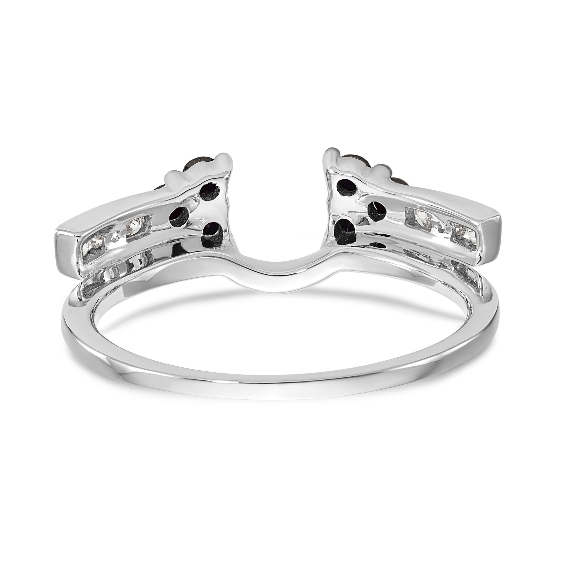 14K White Gold Black and White Diamond Wrap