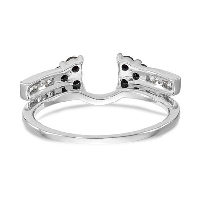 14K White Gold Black and White Diamond Wrap