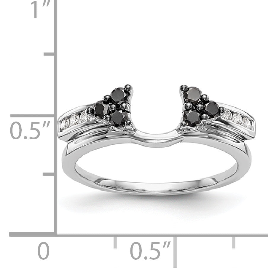 14K White Gold Black and White Diamond Wrap