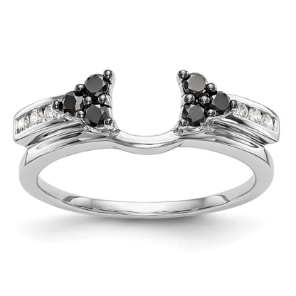 14K White Gold Black and White Diamond Wrap