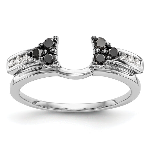 14K White Gold Black and White Diamond Wrap