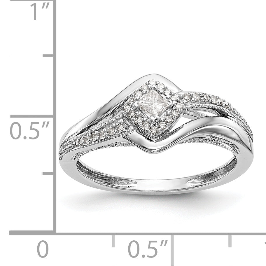 14K White Gold Complete Diamond Promise/Engagement Ring