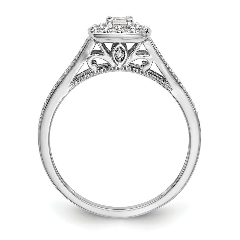 14K White Gold Complete Diamond Promise/Engagement Ring