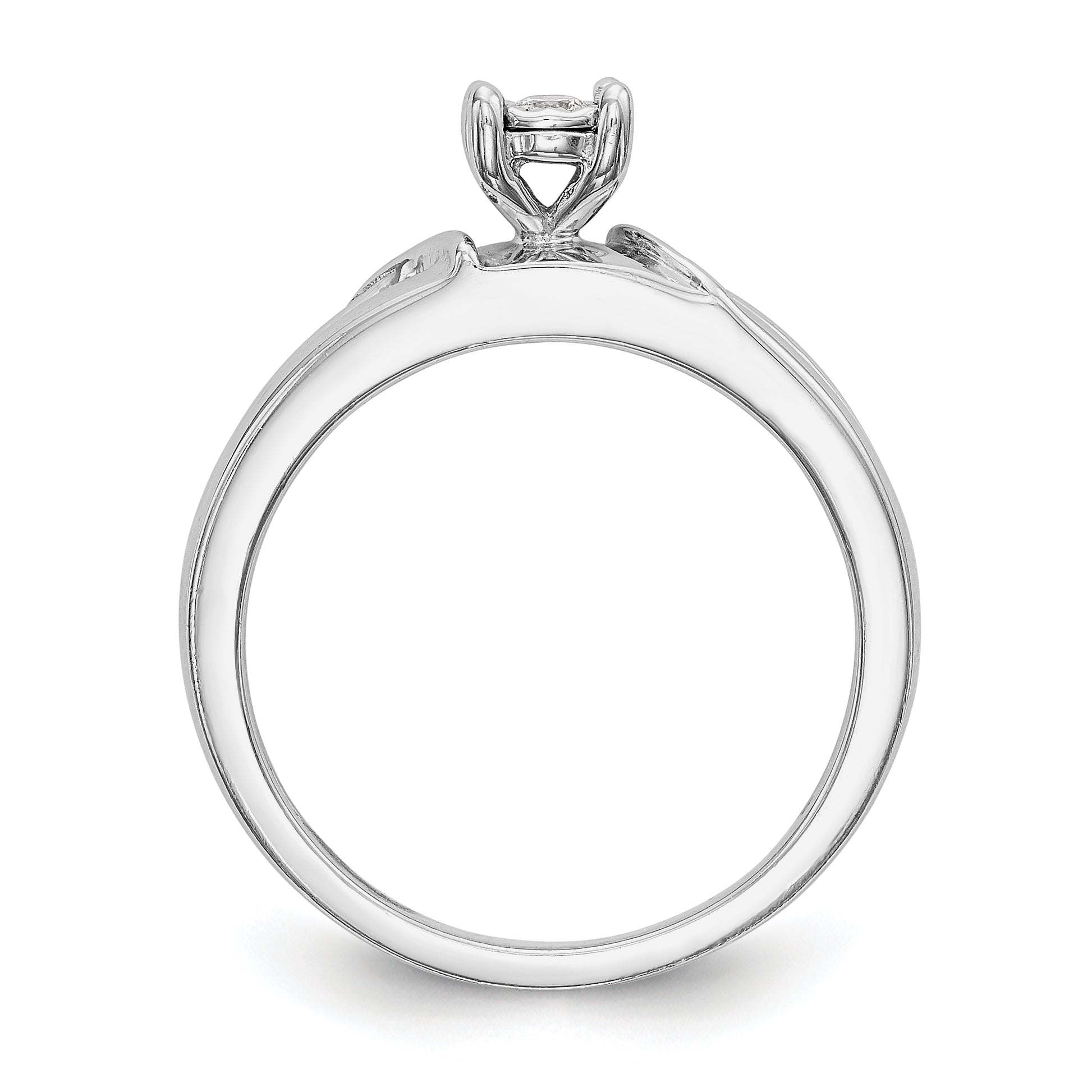 14K White Gold Complete Diamond Trio Engagement Ring