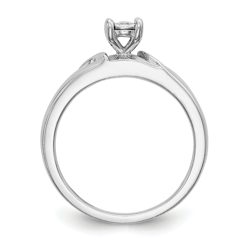 14K White Gold Complete Diamond Trio Engagement Ring