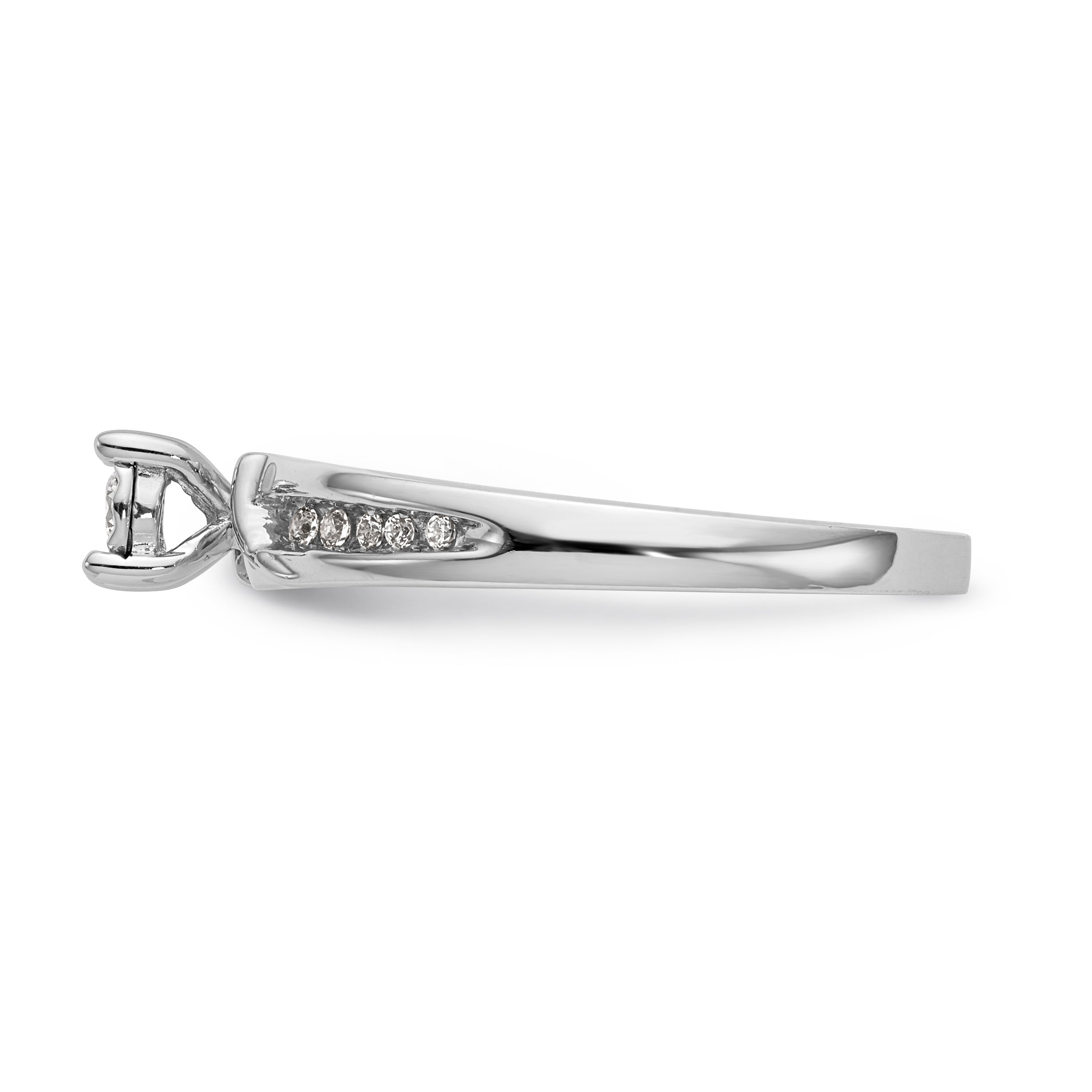 14K White Gold Complete Diamond Trio Engagement Ring