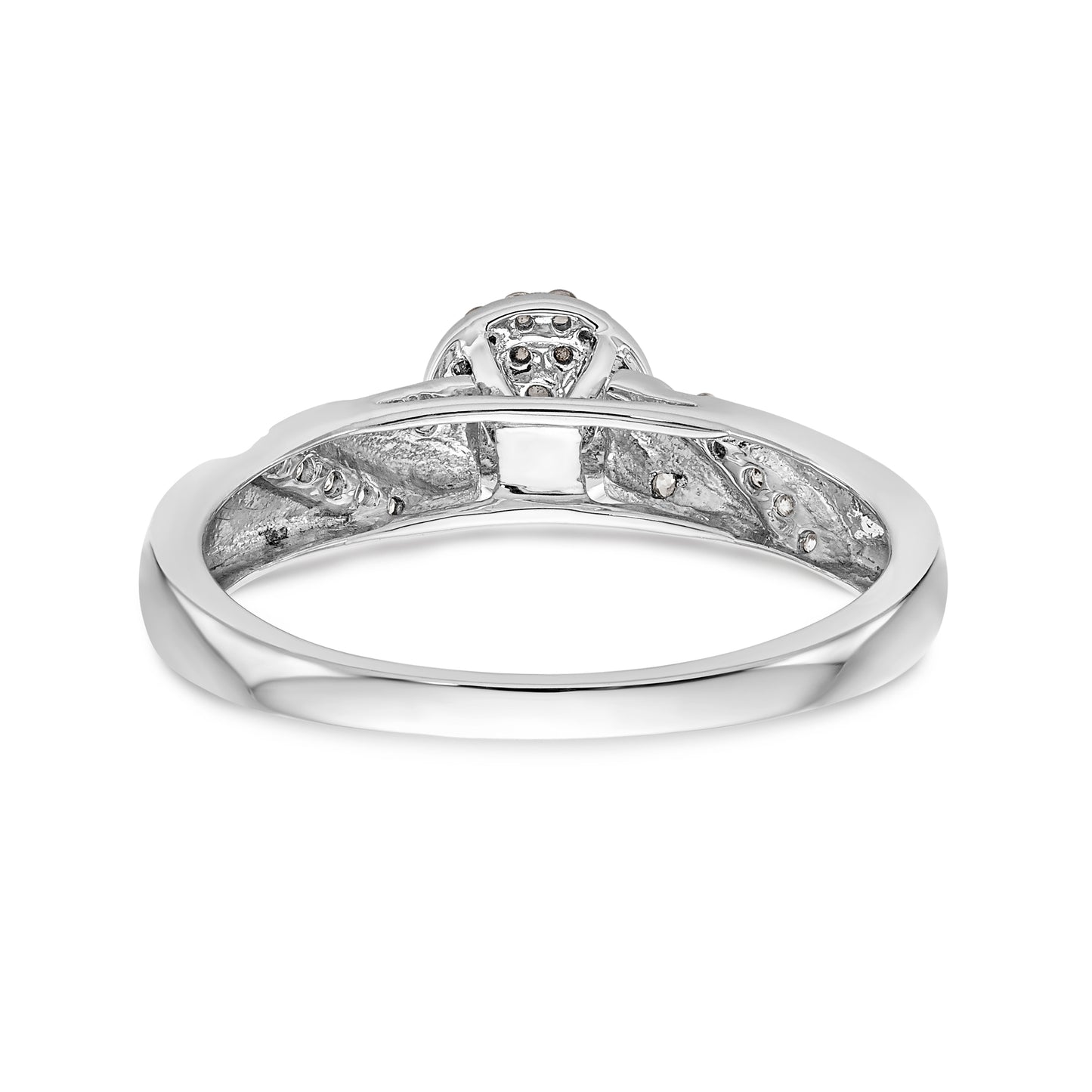 14K White Gold Complete Diamond Trio Cluster Engagement Ring