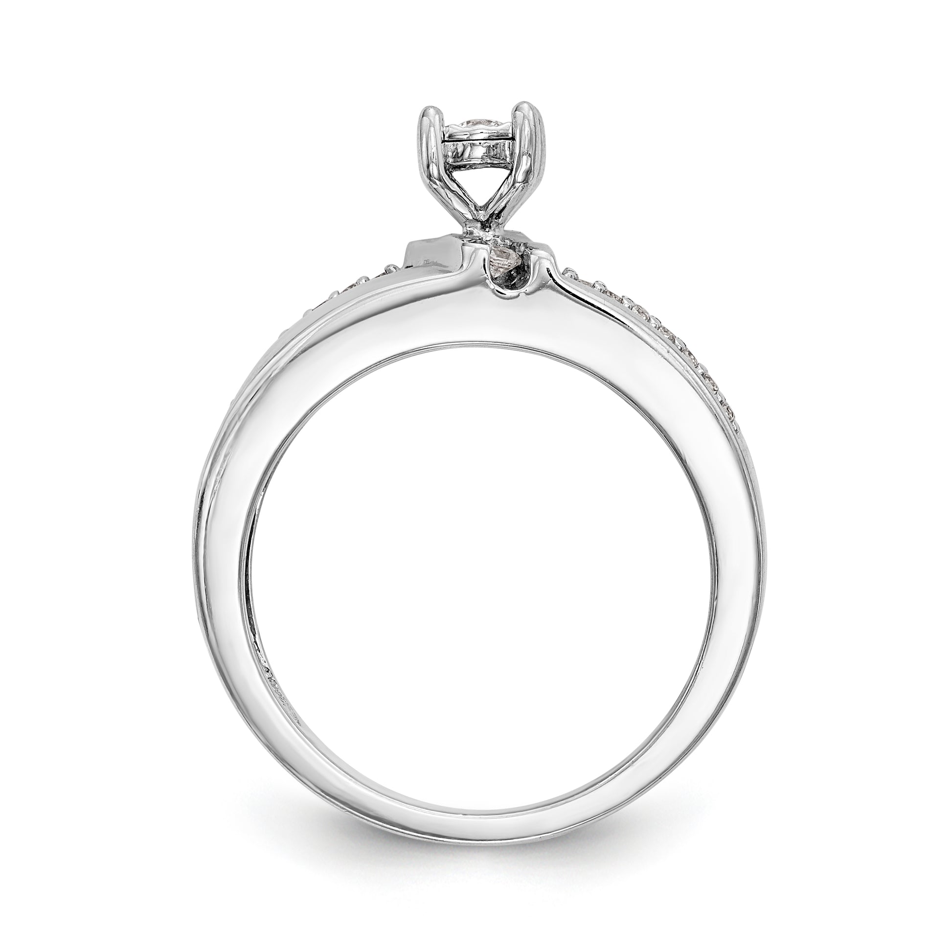 14K White Gold Complete Diamond Trio Engagement Ring
