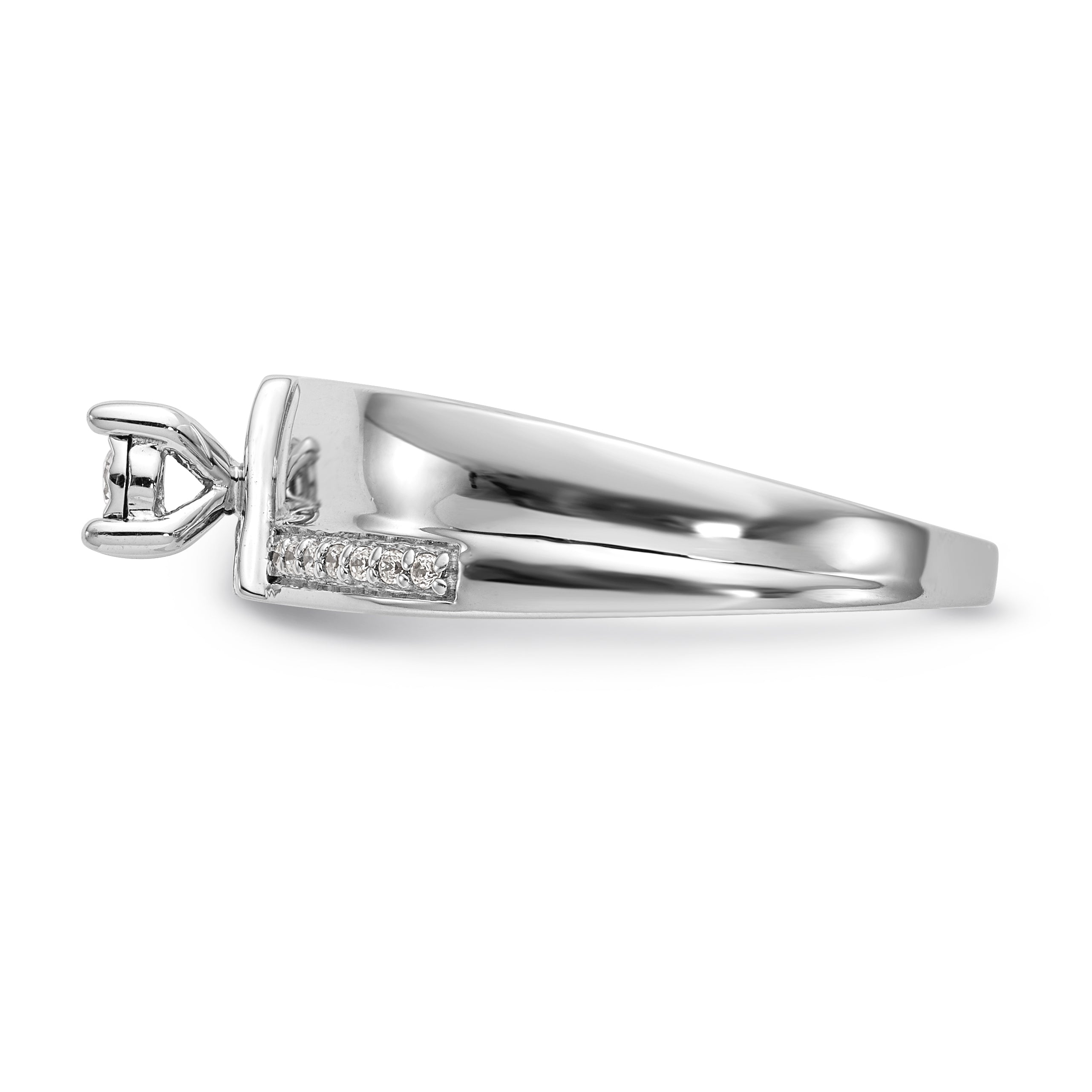 14K White Gold Complete Diamond Trio Engagement Ring