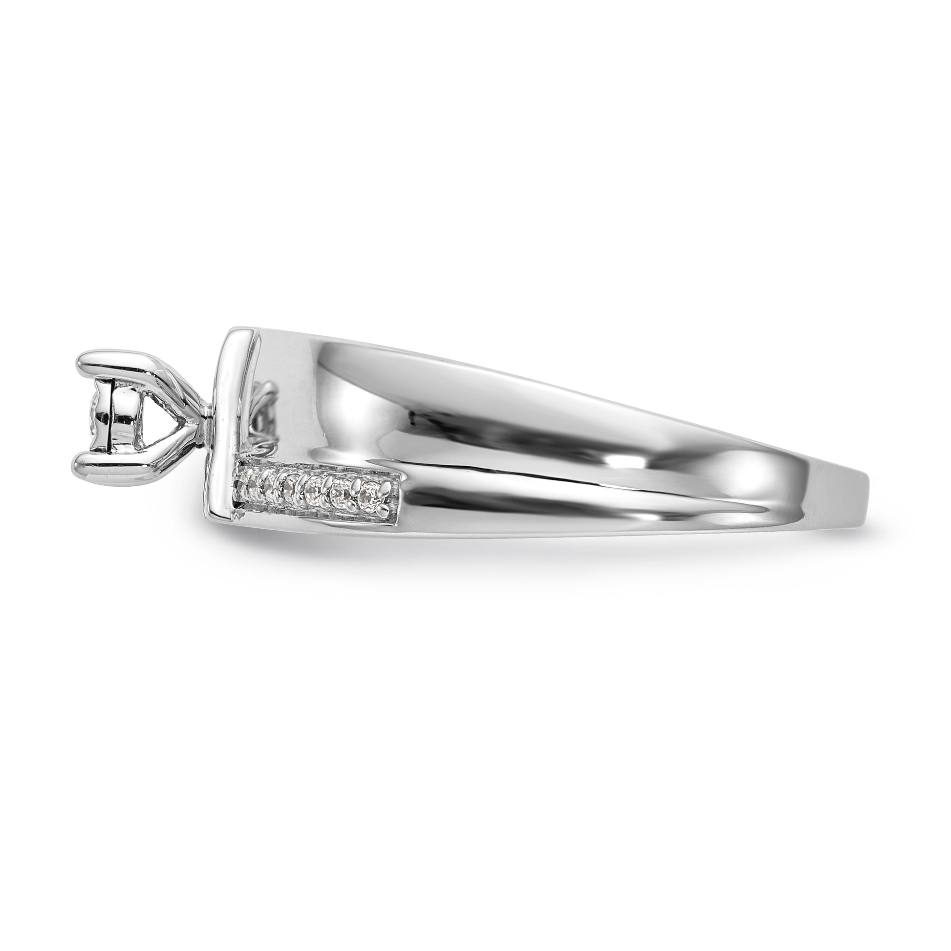 14K White Gold Complete Diamond Trio Engagement Ring