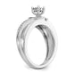 14K White Gold Complete Diamond Trio Engagement Ring