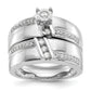 14K White Gold Complete Diamond Trio Engagement Ring