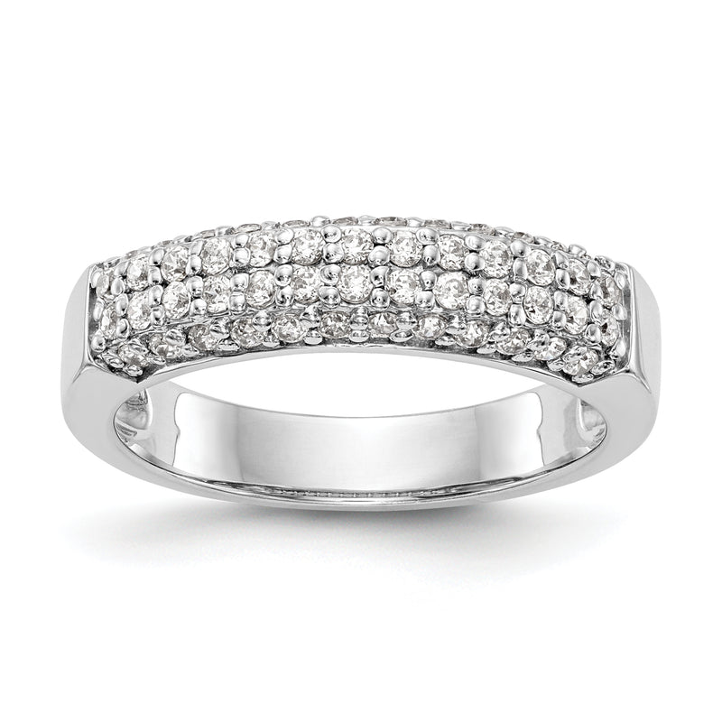 14K White Gold Diamond Band