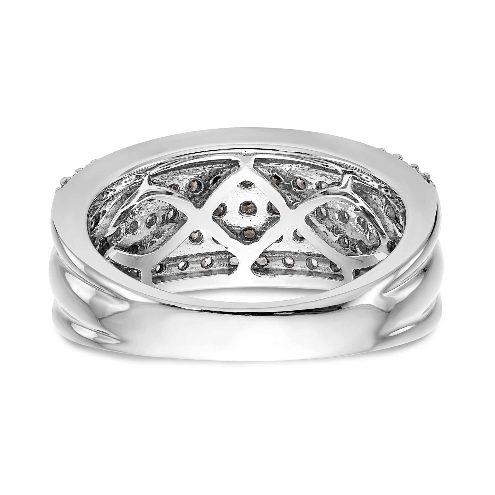 14K White Gold Diamond Band