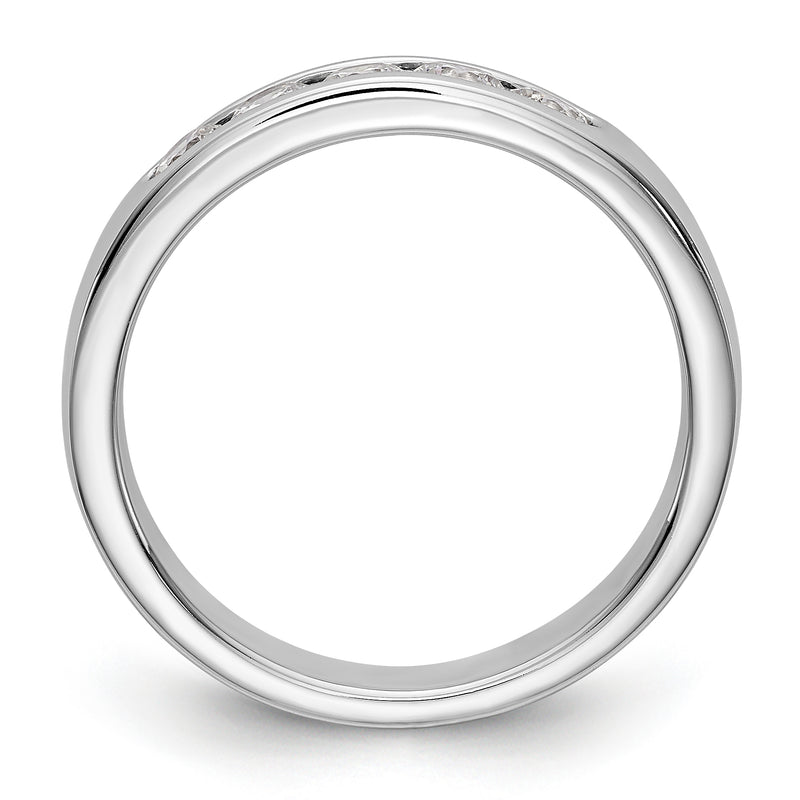 14K White Gold 5 Stone Diamond Channel Band