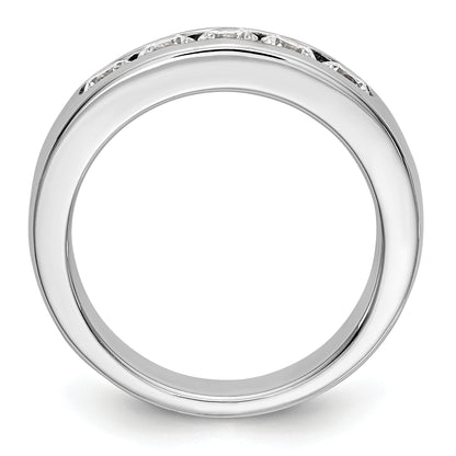 14K White Gold 5 Stone Diamond Channel Band
