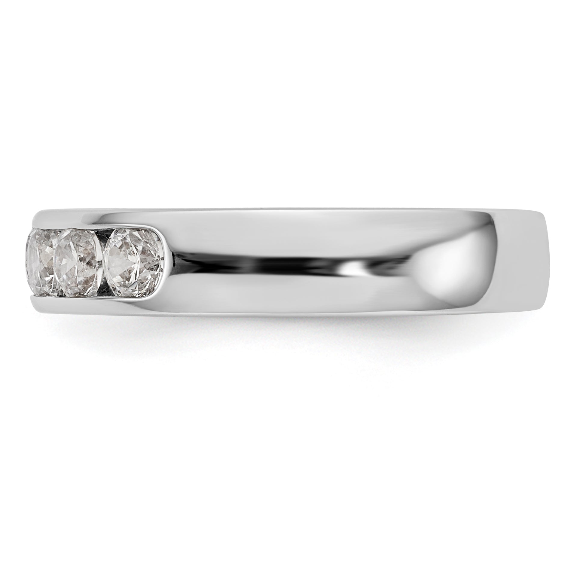 14K White Gold 5 Stone Diamond Channel Band